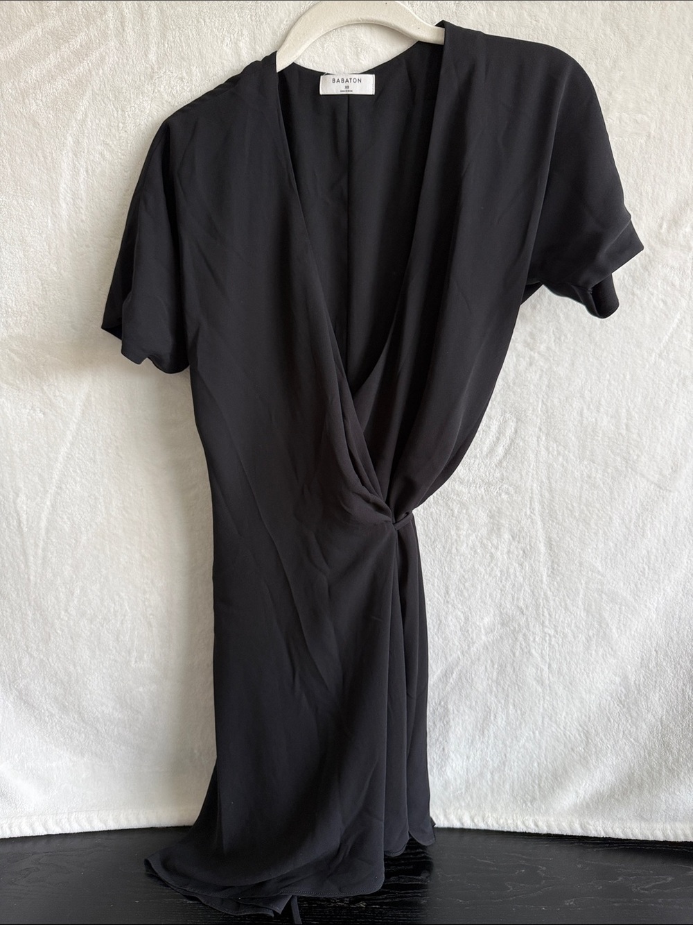 Babaton Black Twist-Front Midi Dress